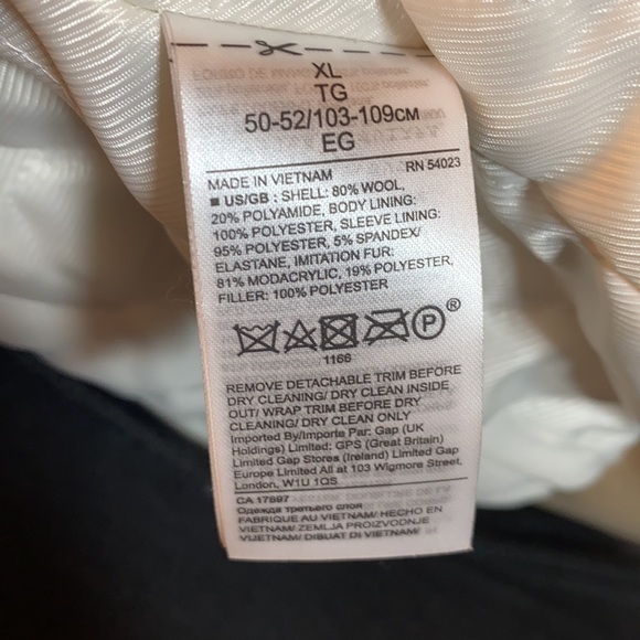 Banana Republic Italian Wool Blend Bomber Jacket w Removable Faux Fur Collar - Picture 5 of 9